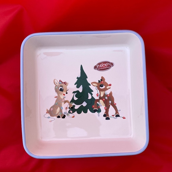 Rudolph the Red-Nosed Reindeer with Clarise 9" x 9" Ceramic Baking Dish New! - Picture 1 of 4